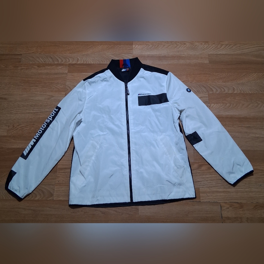 BMW White and Black Motorsport Bomber Jacket